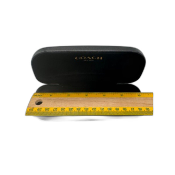 Coach Hard Clamshell Black COACH Embossed Leather Sunglasses Eyeglasses Case - Picture 3 of 4